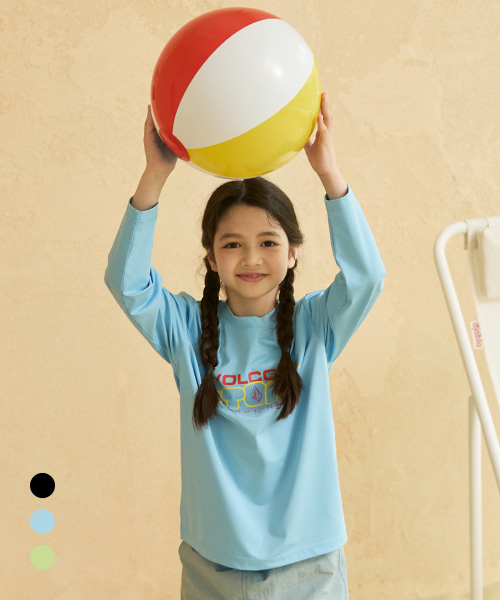 [볼컴키즈] 드로잉 아쿠아 티셔츠 D5M026_블랙 120